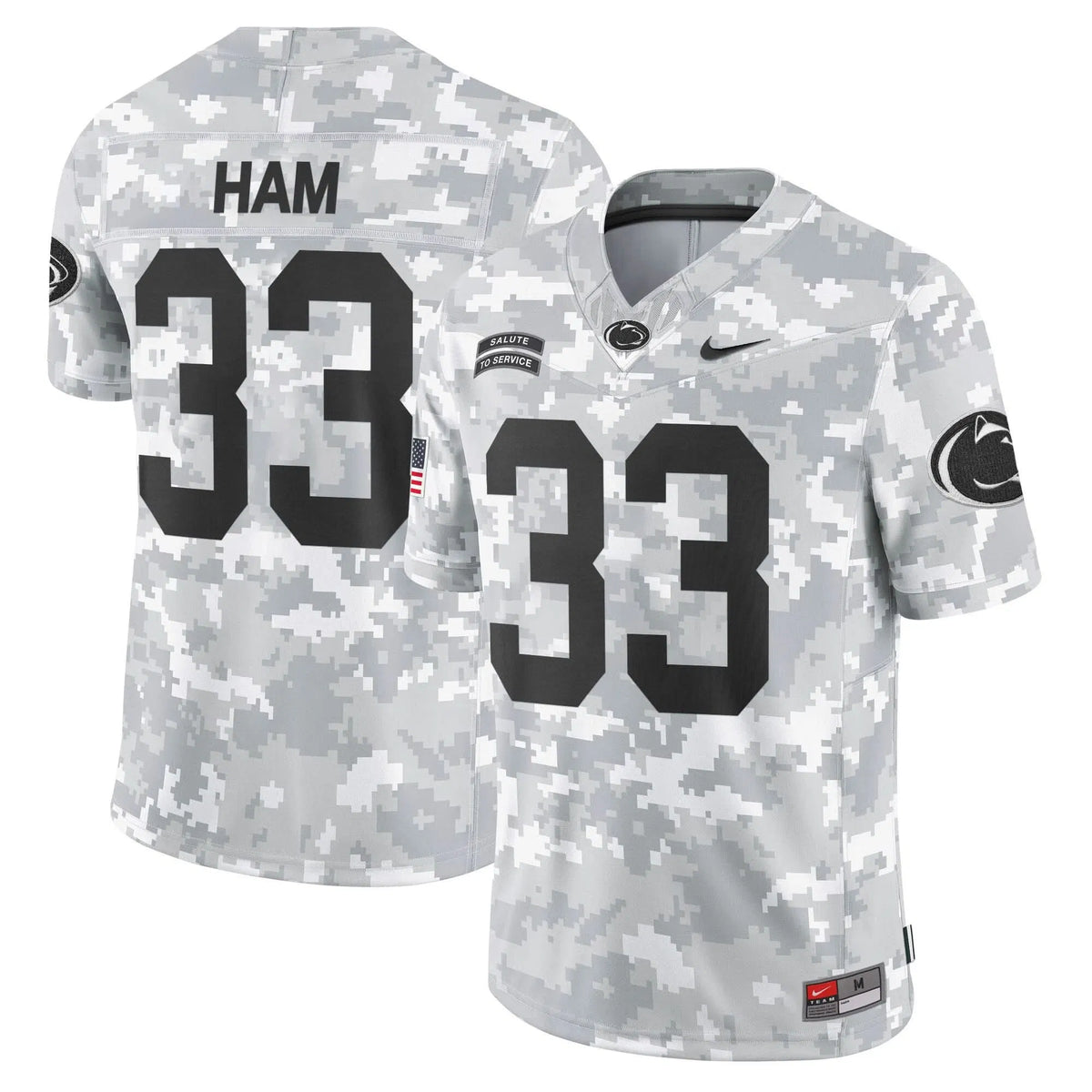 Personalized PSU 2026 Salute to Service Vapor Limited Jersey - Arctic Camo - Jack Ham Stitched