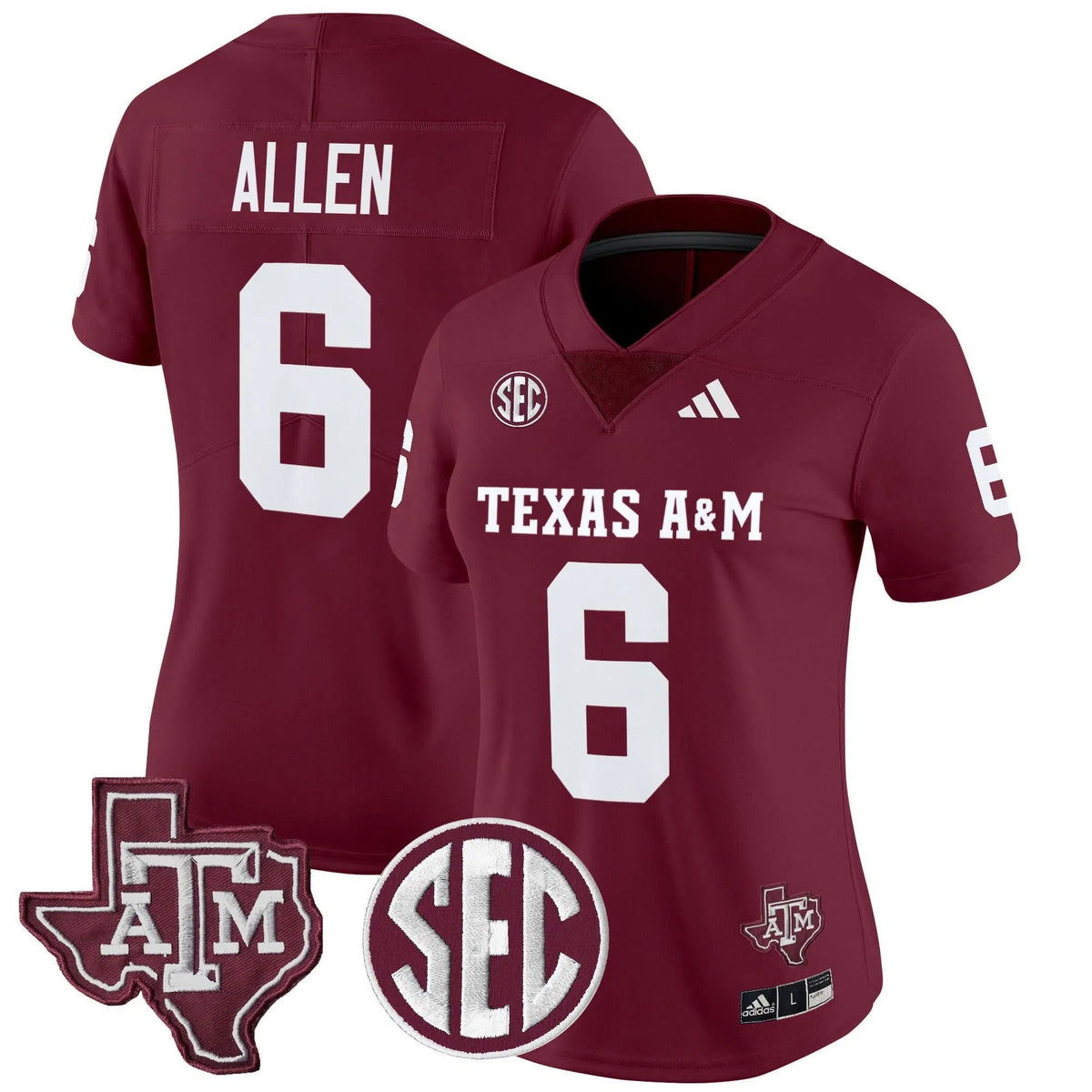 Personalized Women's Aggies 2026 Vapor Limited Jersey - Stitched - Maroon / Cyrus Allen Stitched