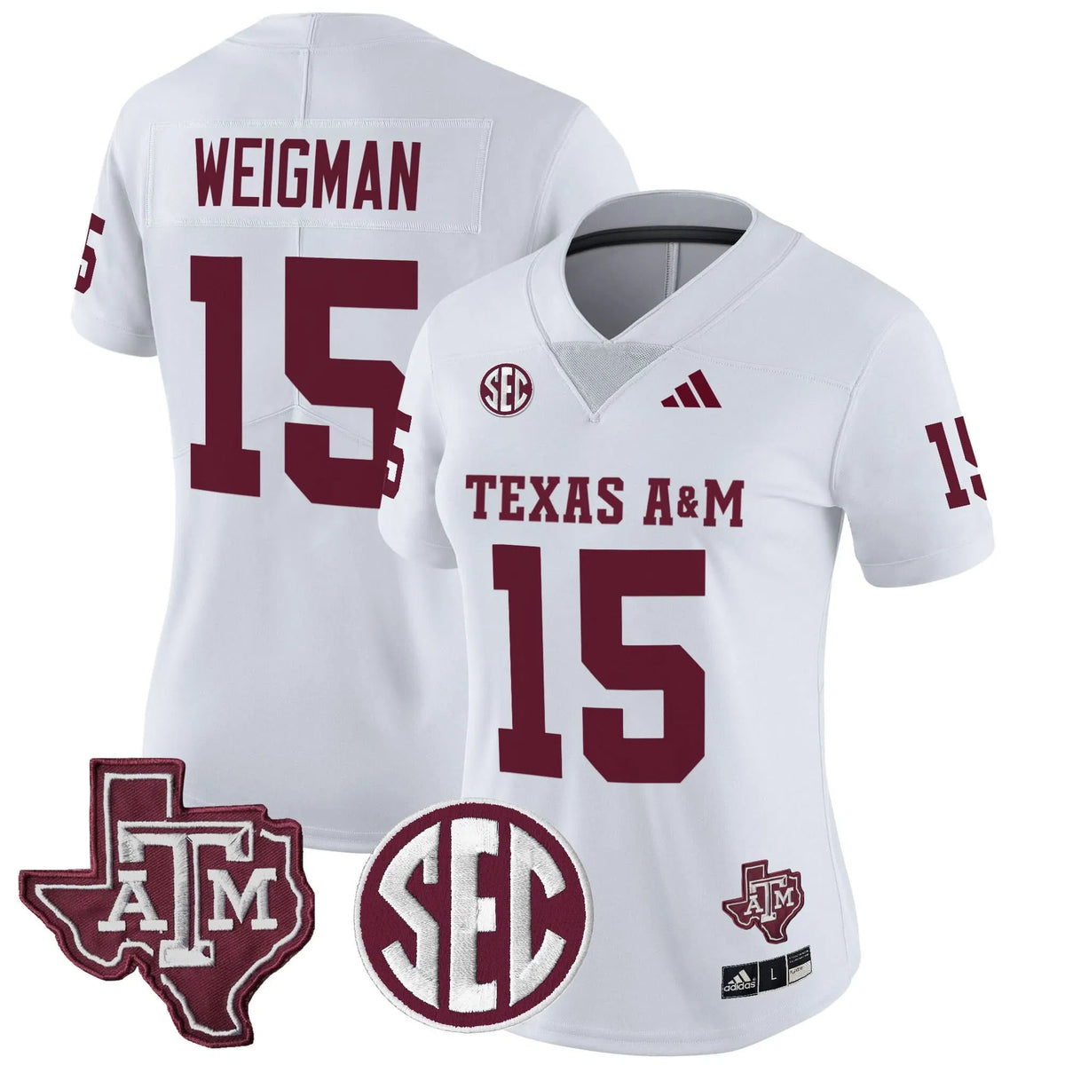 Personalized Women's Aggies 2026 Vapor Limited Jersey - Stitched - White / Conner Weigman Stitched