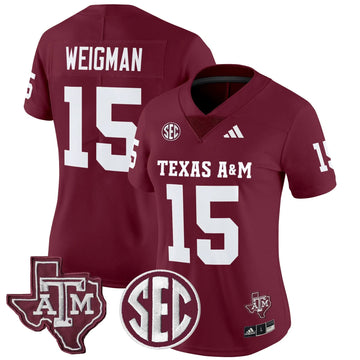 Personalized Women's Aggies 2026 Vapor Limited Jersey - Stitched - Maroon / Conner Weigman Stitched