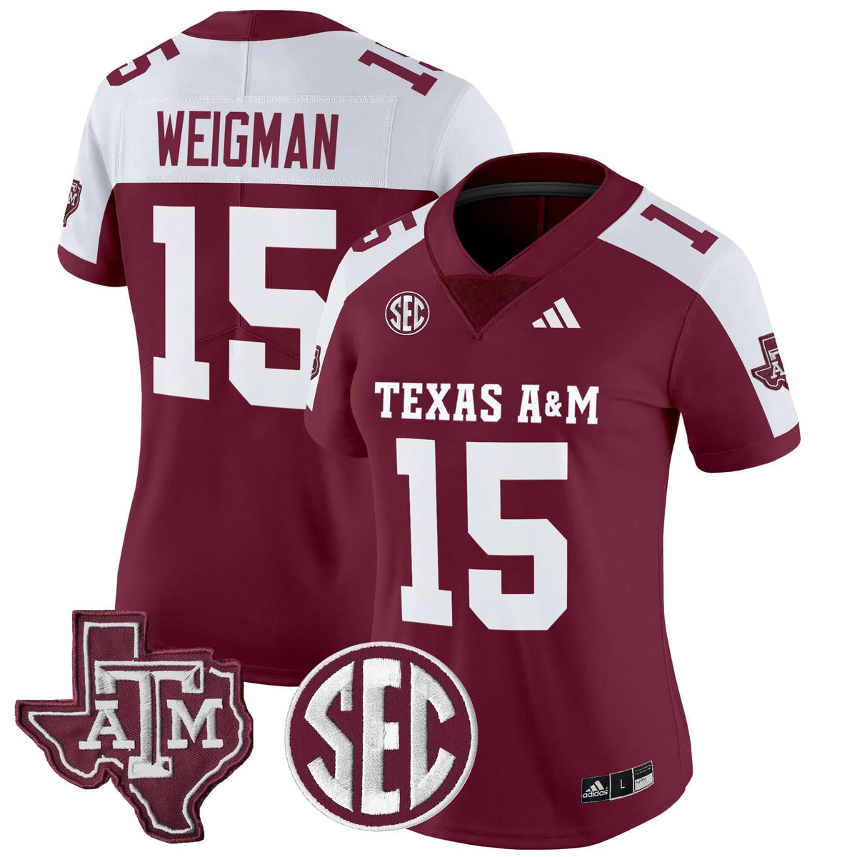 Personalized Women's Aggies 2026 Vapor Limited Jersey - Stitched - Maroon Alternate / Conner Weigman Stitched