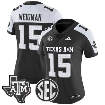 Personalized Women's Aggies 2026 Vapor Limited Jersey - Stitched - Black Alternate / Conner Weigman Stitched