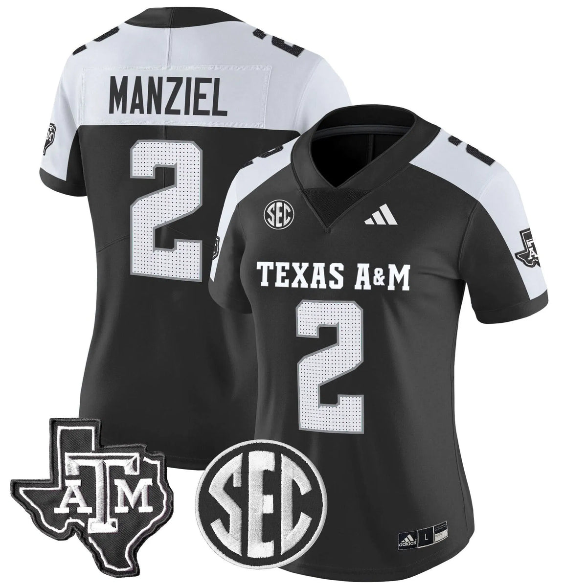 Personalized Women's Aggies 2026 Vapor Limited Jersey - Stitched - Black Alternate / Johnny Manziel Stitched