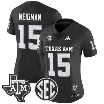 Personalized Women's Aggies 2026 Vapor Limited Jersey - Stitched - Black / Conner Weigman Stitched