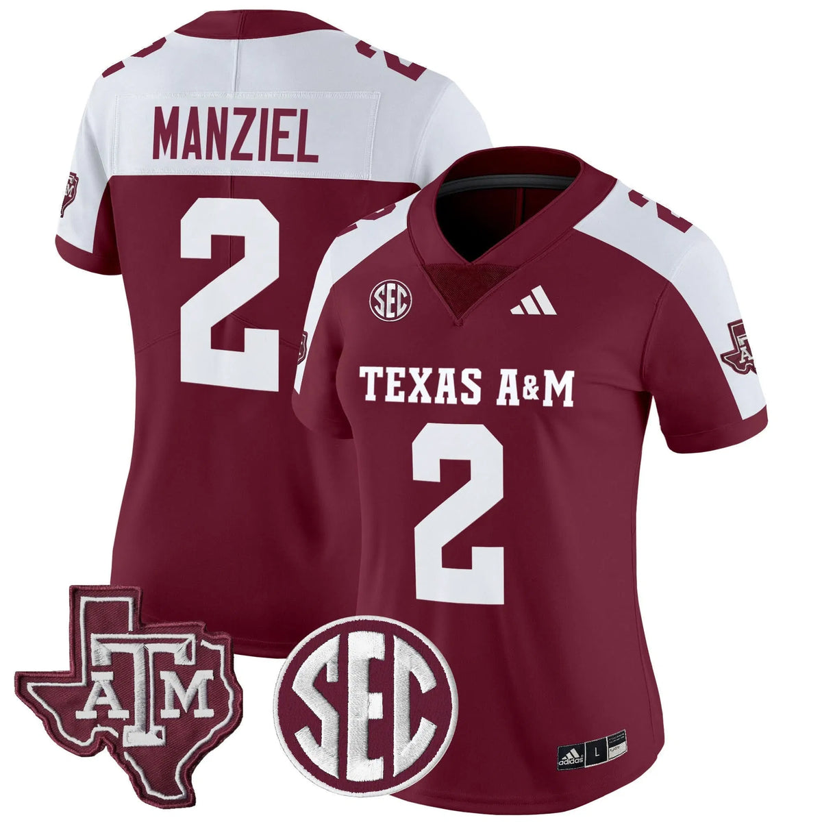 Personalized Women's Aggies 2026 Vapor Limited Jersey - Stitched - Maroon Alternate / Johnny Manziel Stitched