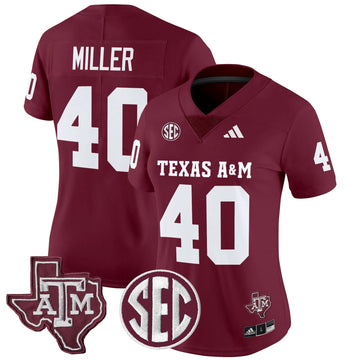 Personalized Women's Aggies 2026 Vapor Limited Jersey - Stitched - Maroon / Von Miller Stitched