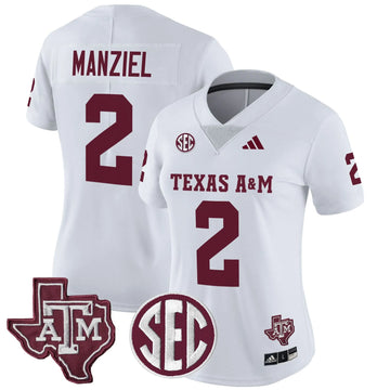 Personalized Women's Aggies 2026 Vapor Limited Jersey - Stitched - White / Johnny Manziel Stitched