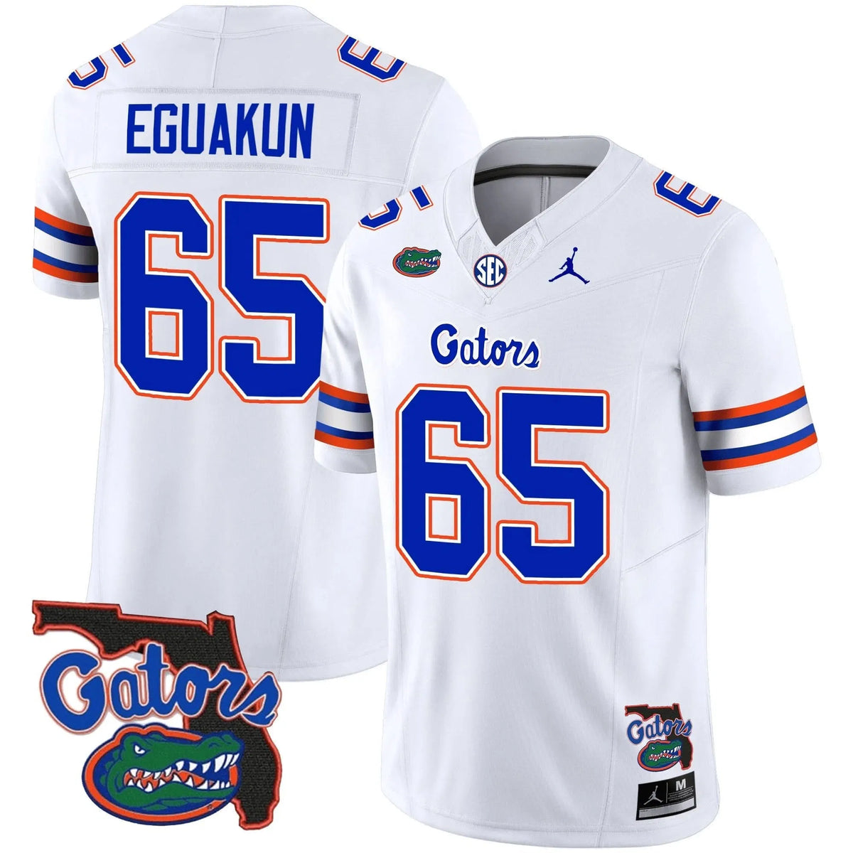 Personalized FG 2023 Vapor Limited Jersey - Florida Map - White / Kingsley Eguakun Stitched