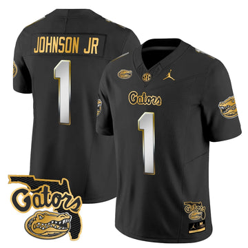 Personalized FG 2026 Florida Patch Gold Vapor Limited Jersey - Black Limited / Montrell Johnson Jr. Stitched