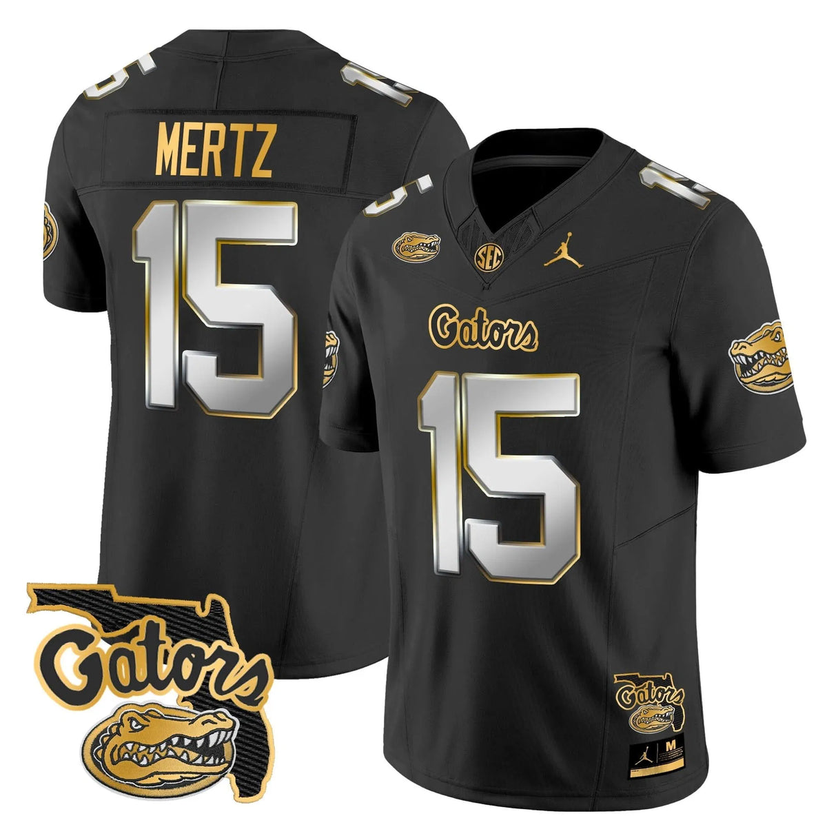 Personalized FG 2026 Florida Patch Gold Vapor Limited Jersey - Black Limited / Graham Mertz Stitched
