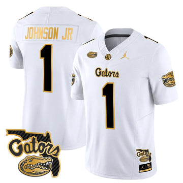 Personalized FG 2026 Florida Patch Gold Vapor Limited Jersey - White Gold / Montrell Johnson Jr. Stitched