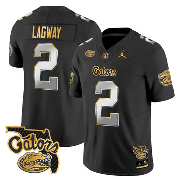 Personalized FG 2026 Florida Patch Gold Vapor Limited Jersey - Black Limited / DJ Lagway Stitched