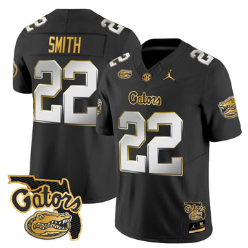 Personalized FG 2026 Florida Patch Gold Vapor Limited Jersey - Black Limited / Emmitt Smith Stitched