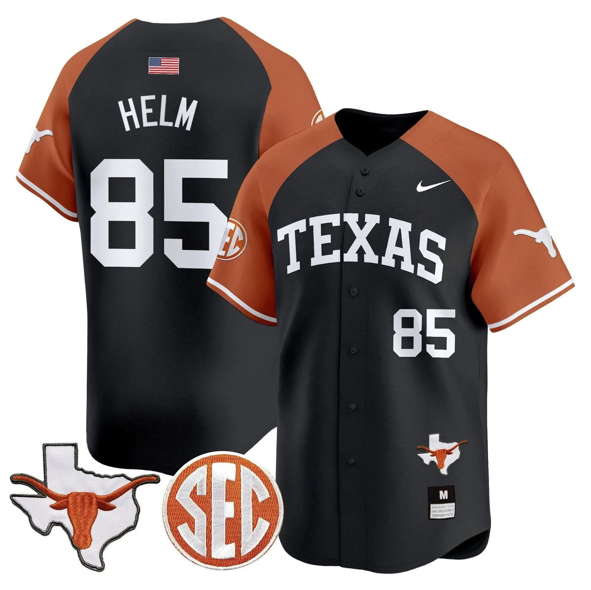 Personalized TL 2026 Vapor Premier Baseball Jersey - Stitched - Black Alternate / Gunnar Helm Stitched