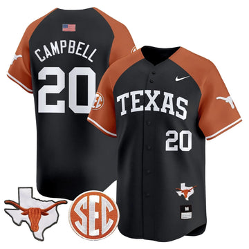 Personalized TL 2026 Vapor Premier Baseball Jersey - Stitched - Black Alternate / Earl Campbell Stitched