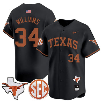 Personalized TL 2026 Vapor Premier Baseball Jersey - Stitched - Black / Ricky Williams Stitched