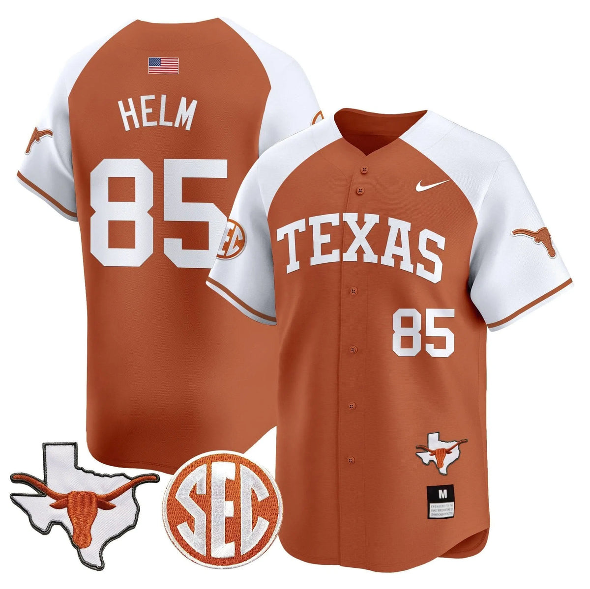 Personalized TL 2026 Vapor Premier Baseball Jersey - Stitched - Orange Alternate / Gunnar Helm Stitched