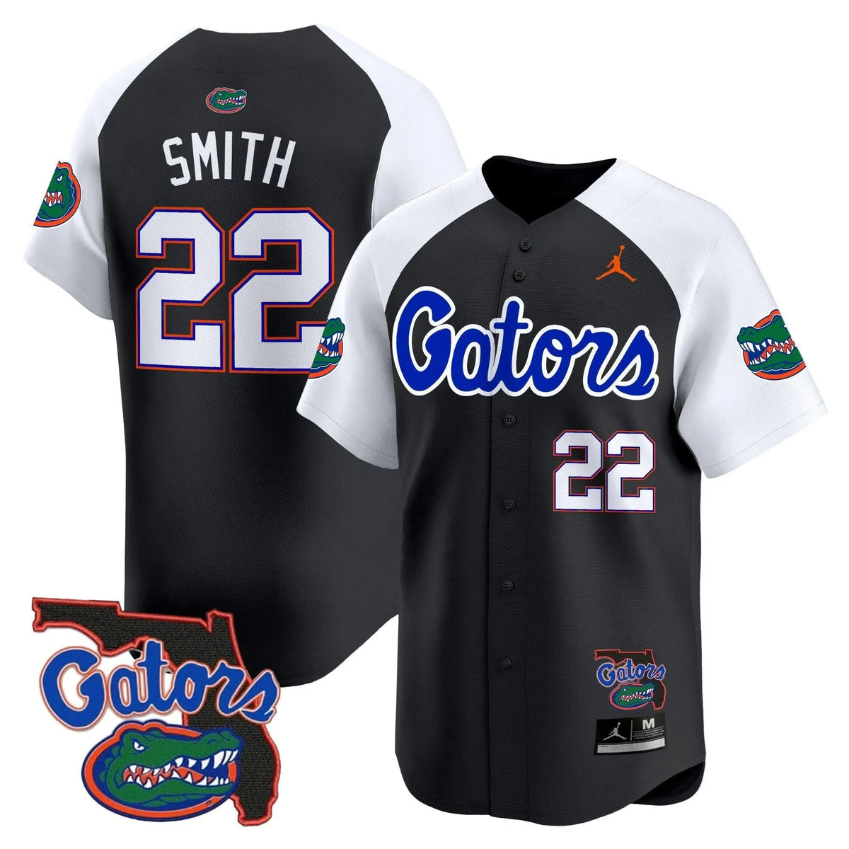 Personalized FG 2026 Florida Patch Vapor Baseball Jersey - Stitched - Black Alternate / Emmitt Smith Stitched