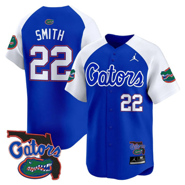 Personalized FG 2026 Florida Patch Vapor Baseball Jersey - Stitched - Royal Alternate / Emmitt Smith Stitched