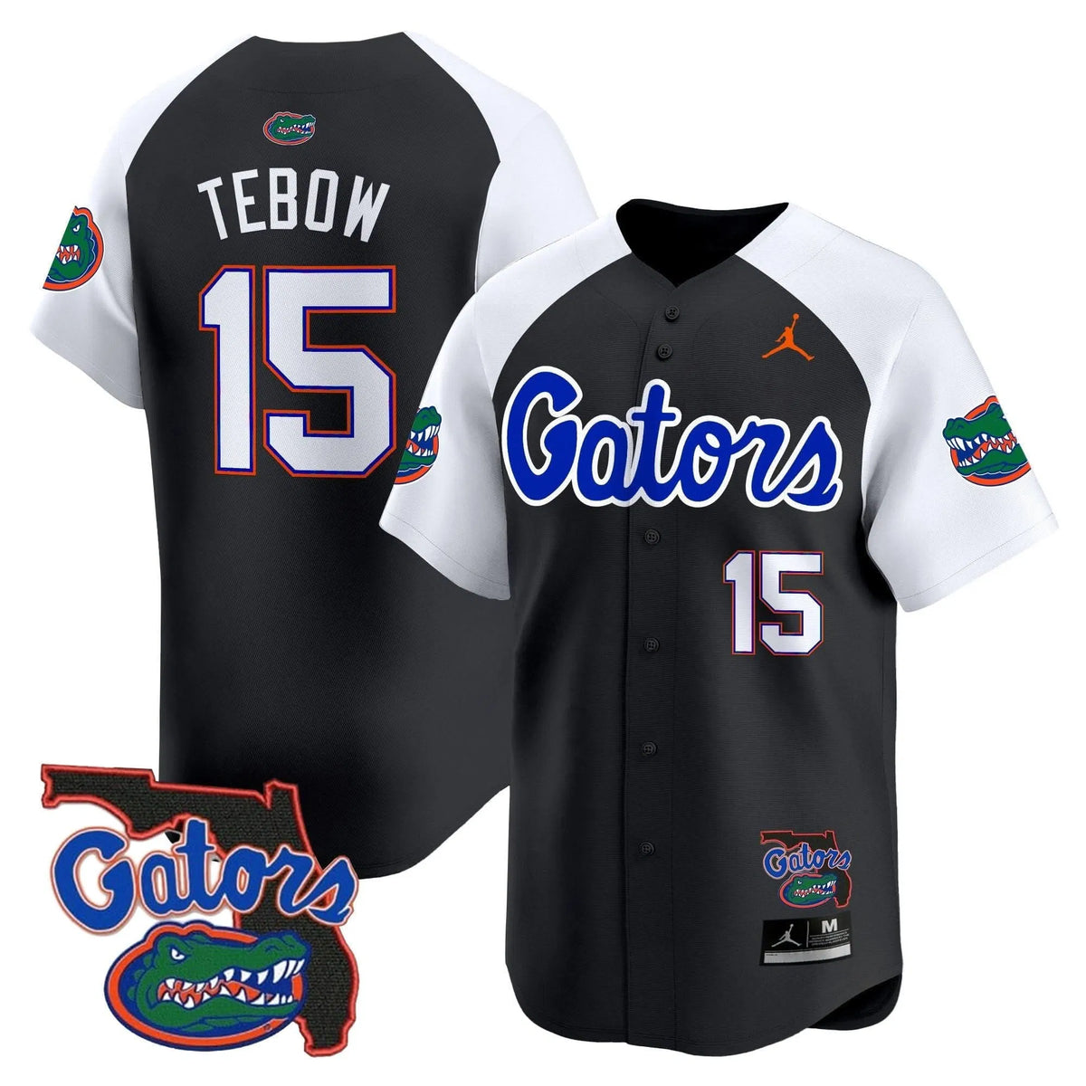 Personalized FG 2026 Florida Patch Vapor Baseball Jersey - Stitched - Black Alternate / Tim Tebow Stitched