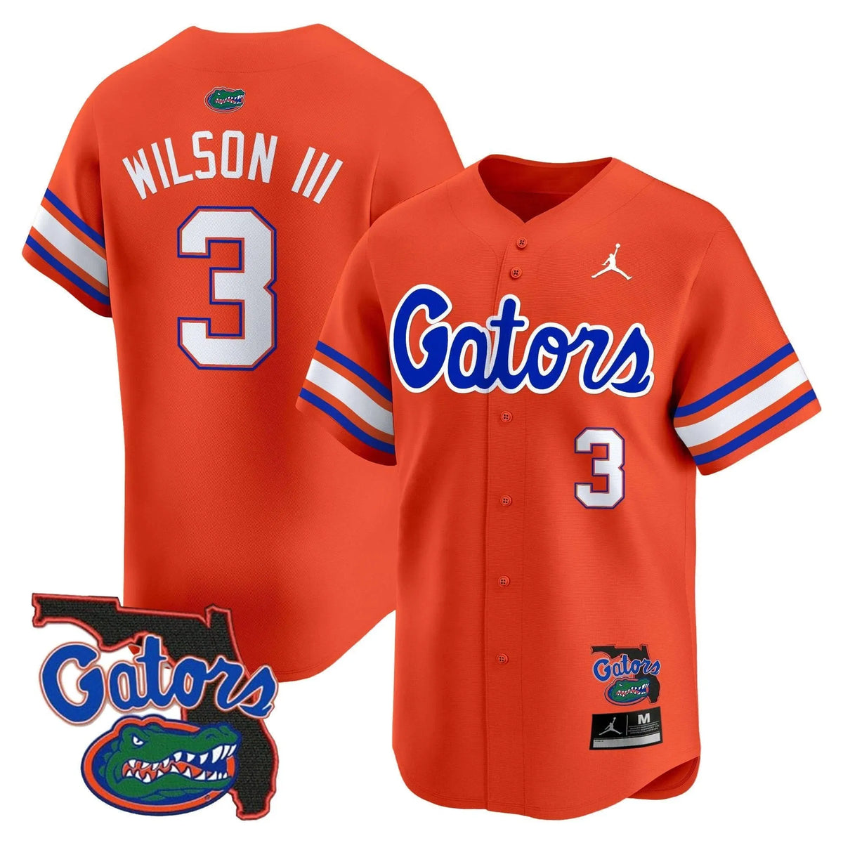 Personalized FG 2026 Florida Patch Vapor Baseball Jersey - Stitched - Orange / Eugene Wilson III Stitched