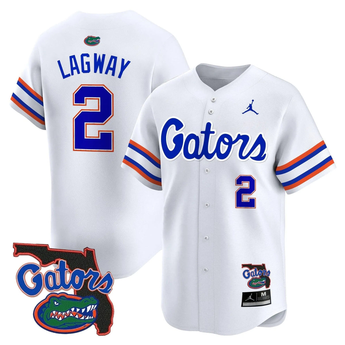 Personalized FG 2026 Florida Patch Vapor Baseball Jersey - Stitched - White / DJ Lagway Stitched