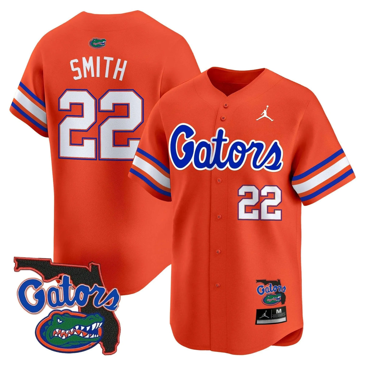 Personalized FG 2026 Florida Patch Vapor Baseball Jersey - Stitched - Orange / Emmitt Smith Stitched