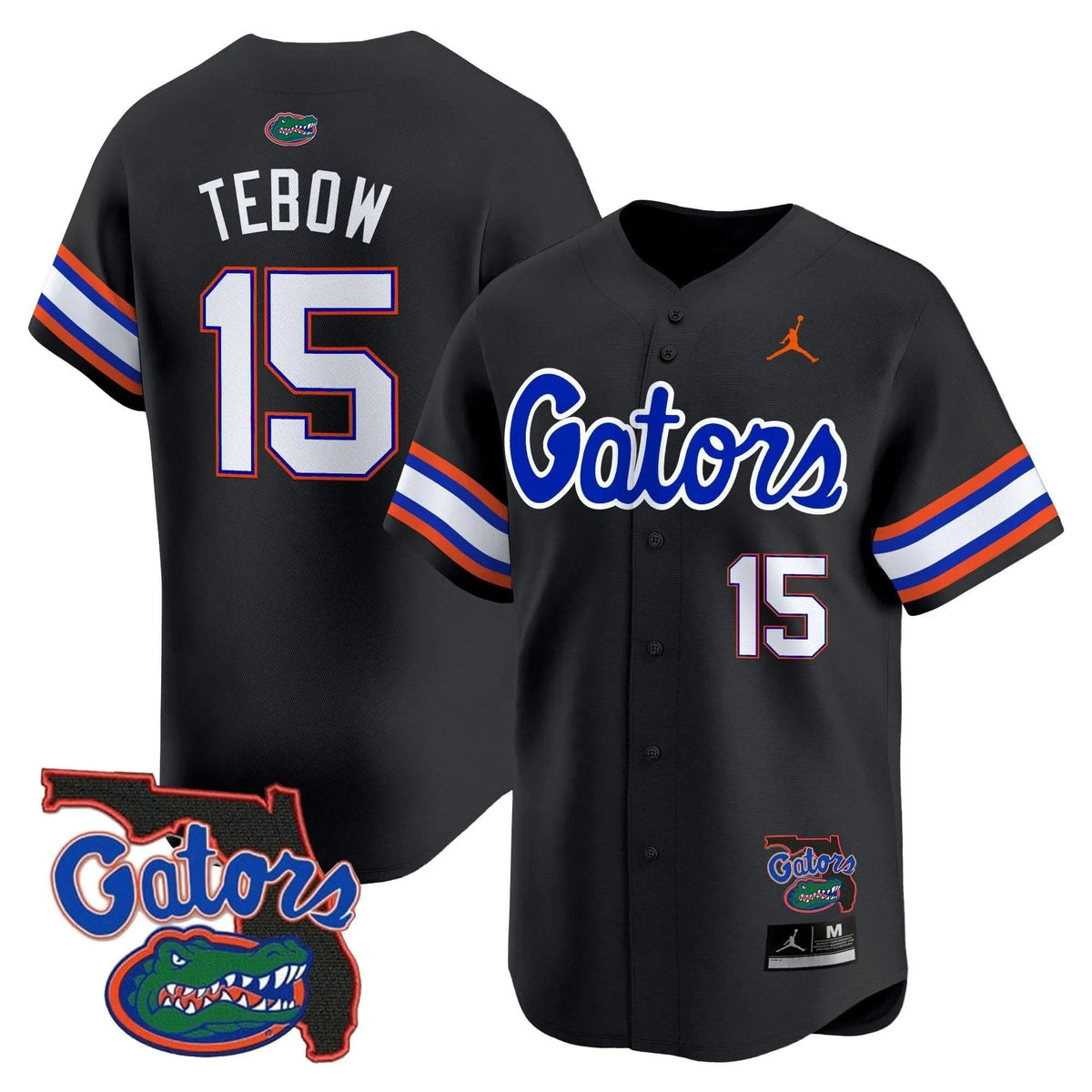 Personalized FG 2026 Florida Patch Vapor Baseball Jersey - Stitched - Black / Tim Tebow Stitched