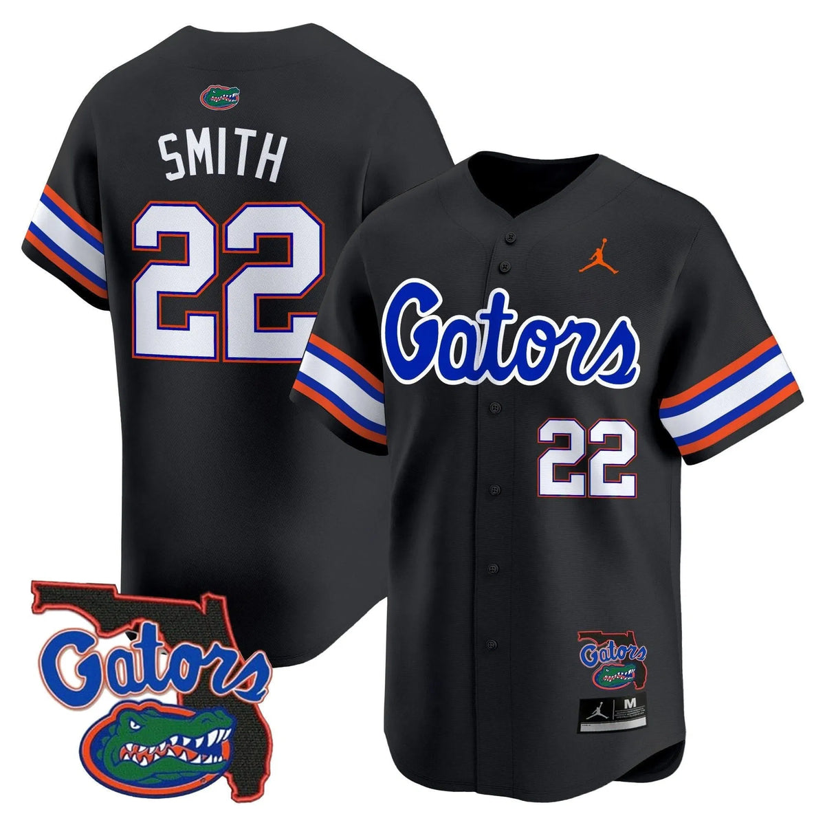 Personalized FG 2026 Florida Patch Vapor Baseball Jersey - Stitched - Black / Emmitt Smith Stitched