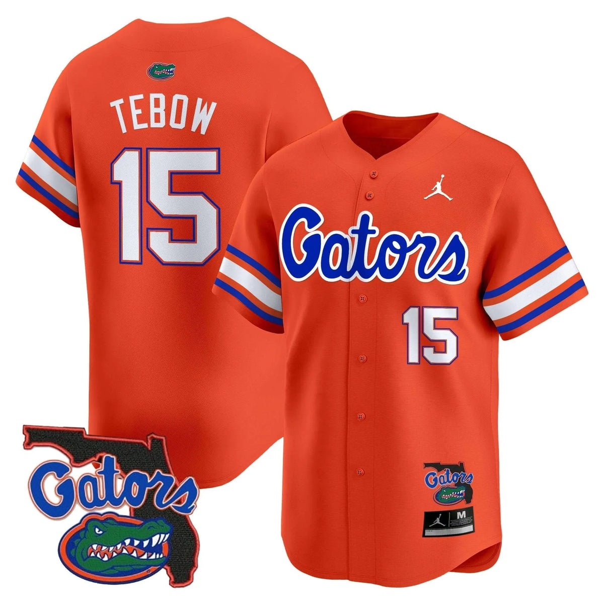 Personalized FG 2026 Florida Patch Vapor Baseball Jersey - Stitched - Orange / Tim Tebow Stitched