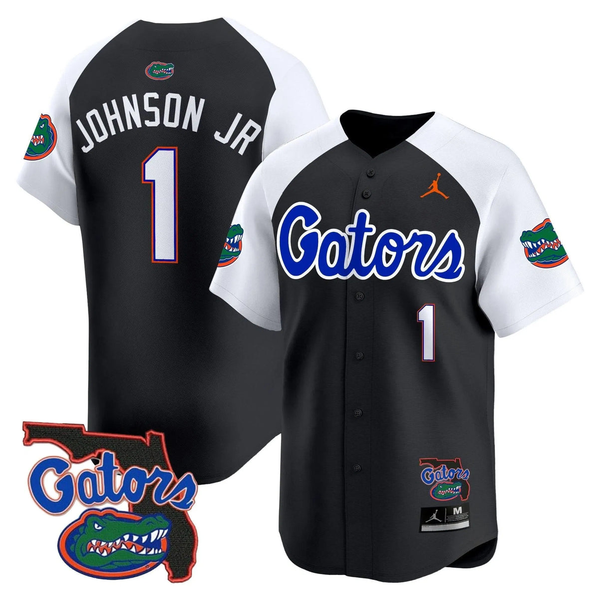 Personalized FG 2026 Florida Patch Vapor Baseball Jersey - Stitched - Black Alternate / Montrell Johnson Jr. Stitched