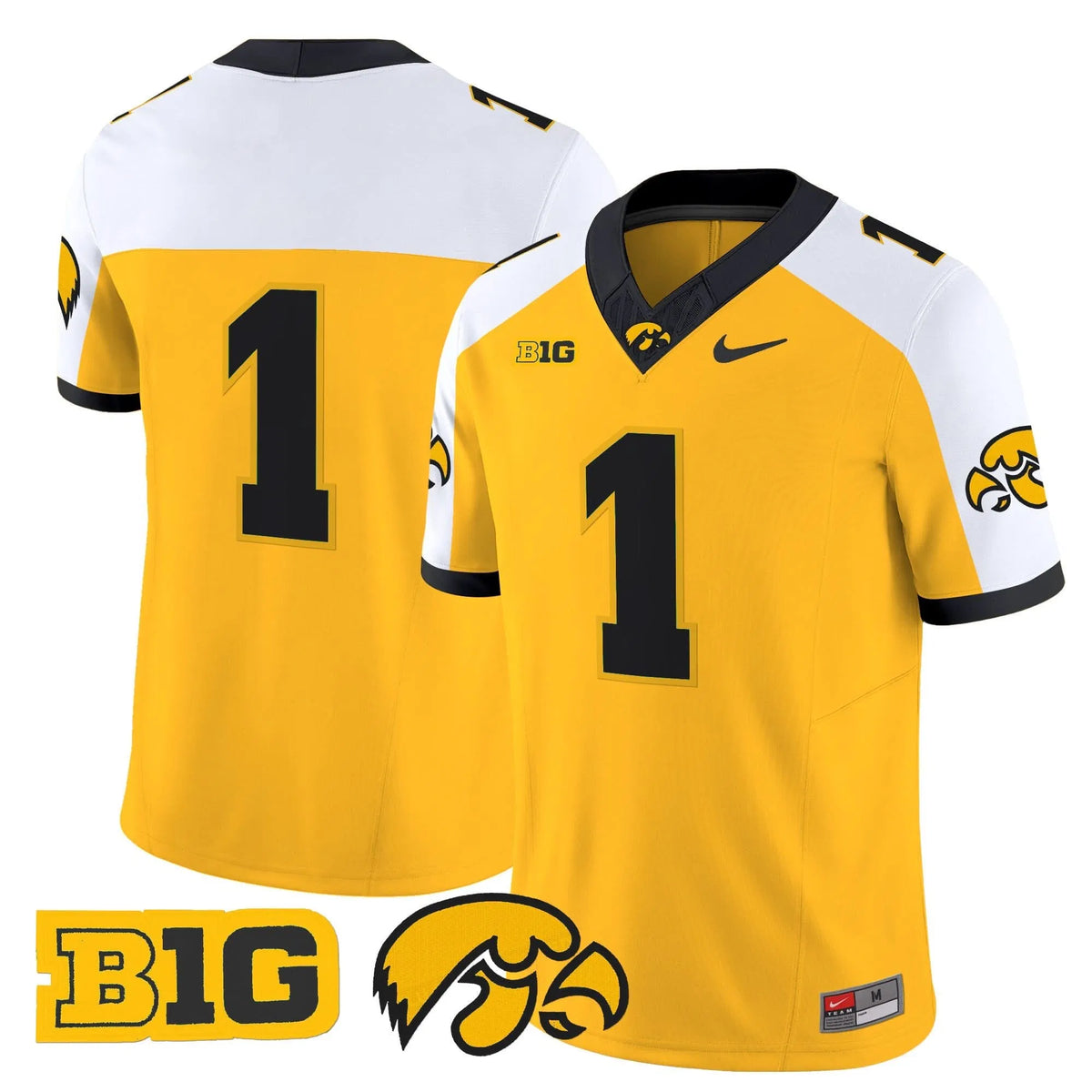 Personalized Iowa Hawkeyes 2026 Vapor Limited Jersey - Gold Alternate / #1 Team Stitched