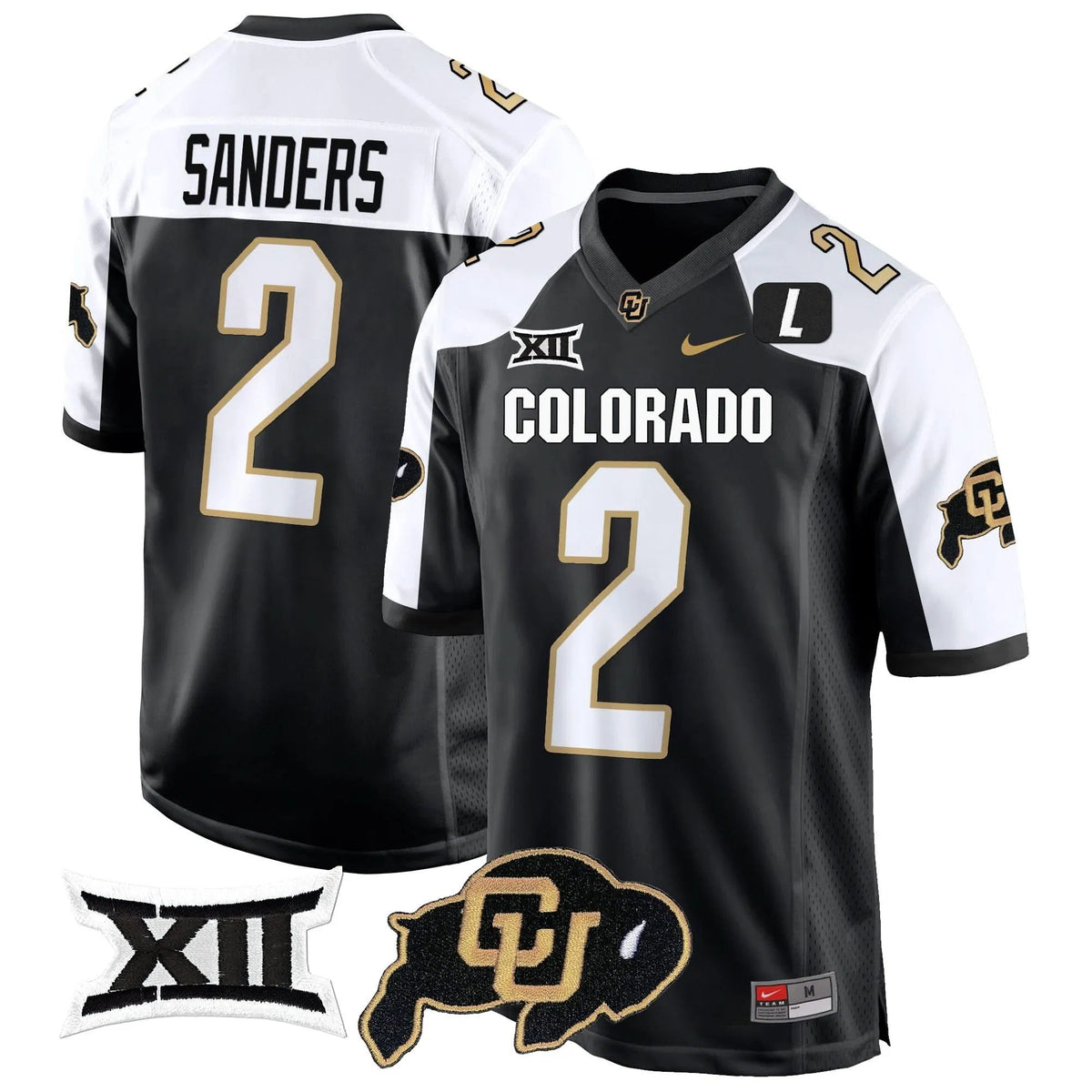 Personalized CB Big 12 XII Patch Game Jersey V2 - Alternate / Shedeur Sanders Stitched