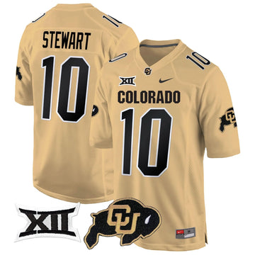 Personalized CB Big 12 XII Patch Game Jersey V2 - Gold / Kordell Stewart Stitched