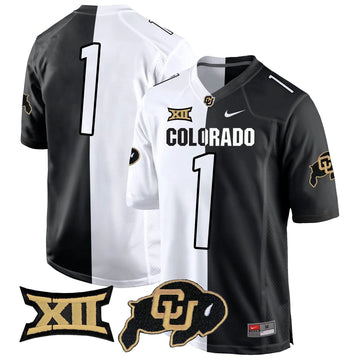 Personalized CB Big 12 XII Patch Game Jersey V2 - Stripeout / #1 Team Stitched