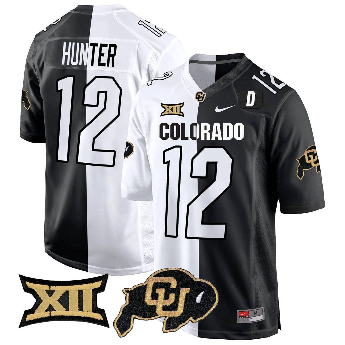 Personalized CB Big 12 XII Patch Game Jersey V2 - Stripeout / Travis Hunter Stitched