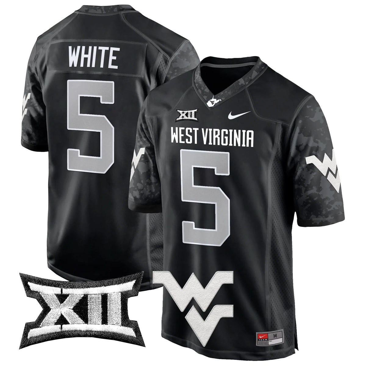 Personalized WVM 2026 Game Jersey - Coal / Pat White Stitched