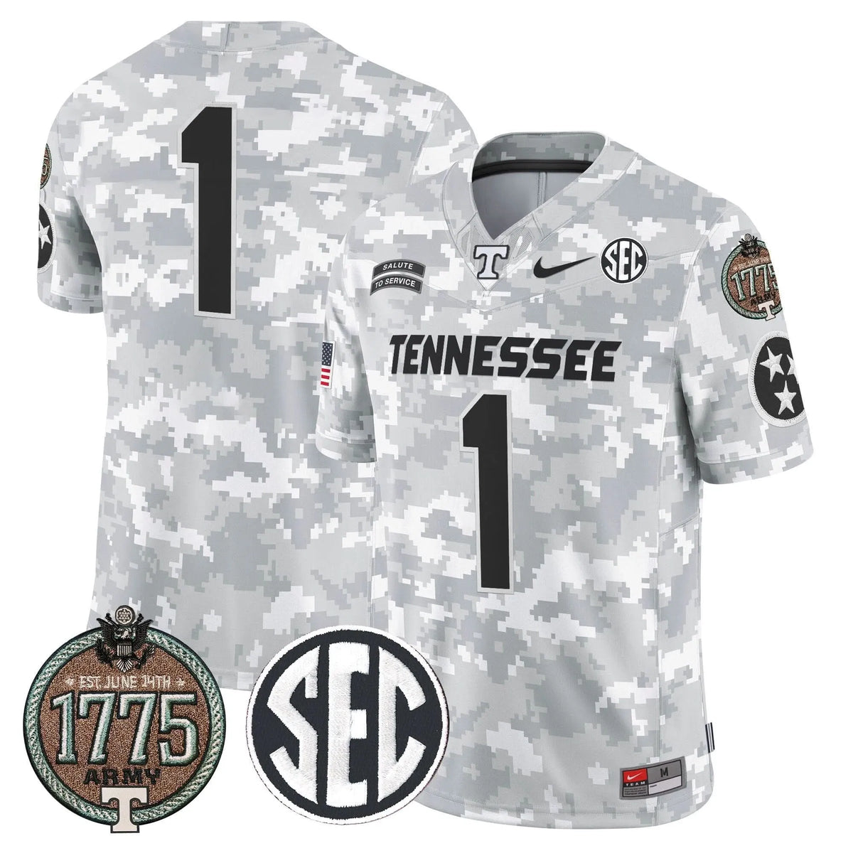 Personalized TV 2026 Salute to Service Establishment Year Patch Vapor Limited Jersey - Army / #1 Team Stitched
