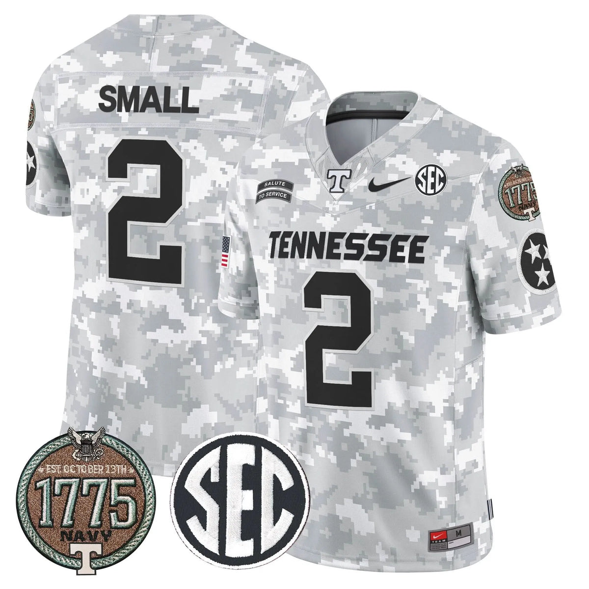 Personalized TV 2026 Salute to Service Establishment Year Patch Vapor Limited Jersey - Navy / Jabari Small Stitched