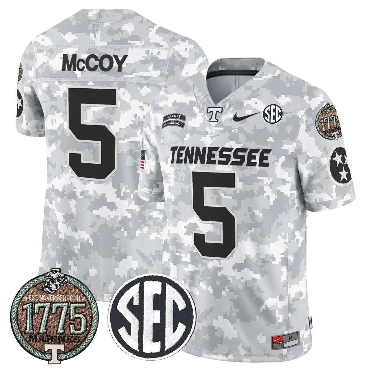 Personalized TV 2026 Salute to Service Establishment Year Patch Vapor Limited Jersey - Marines / Bru McCoy Stitched