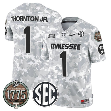 Personalized TV 2026 Salute to Service Establishment Year Patch Vapor Limited Jersey - Marines / Thornton Jr. Stitched