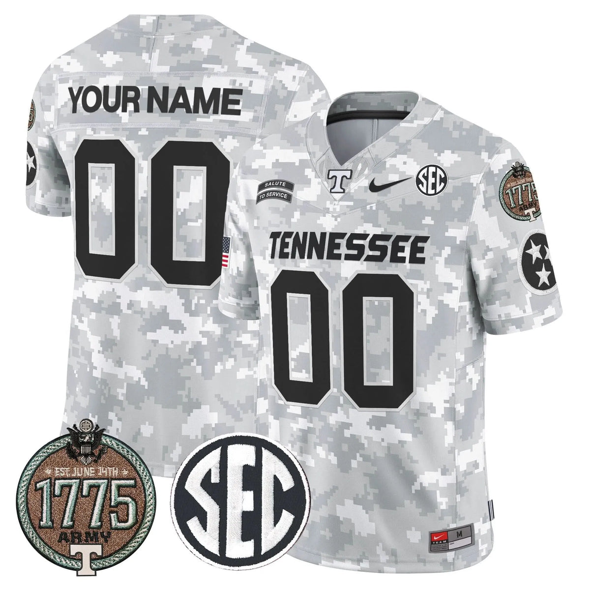 Personalized TV 2026 Salute to Service Establishment Year Patch Vapor Limited Custom Jersey - Army Stitched