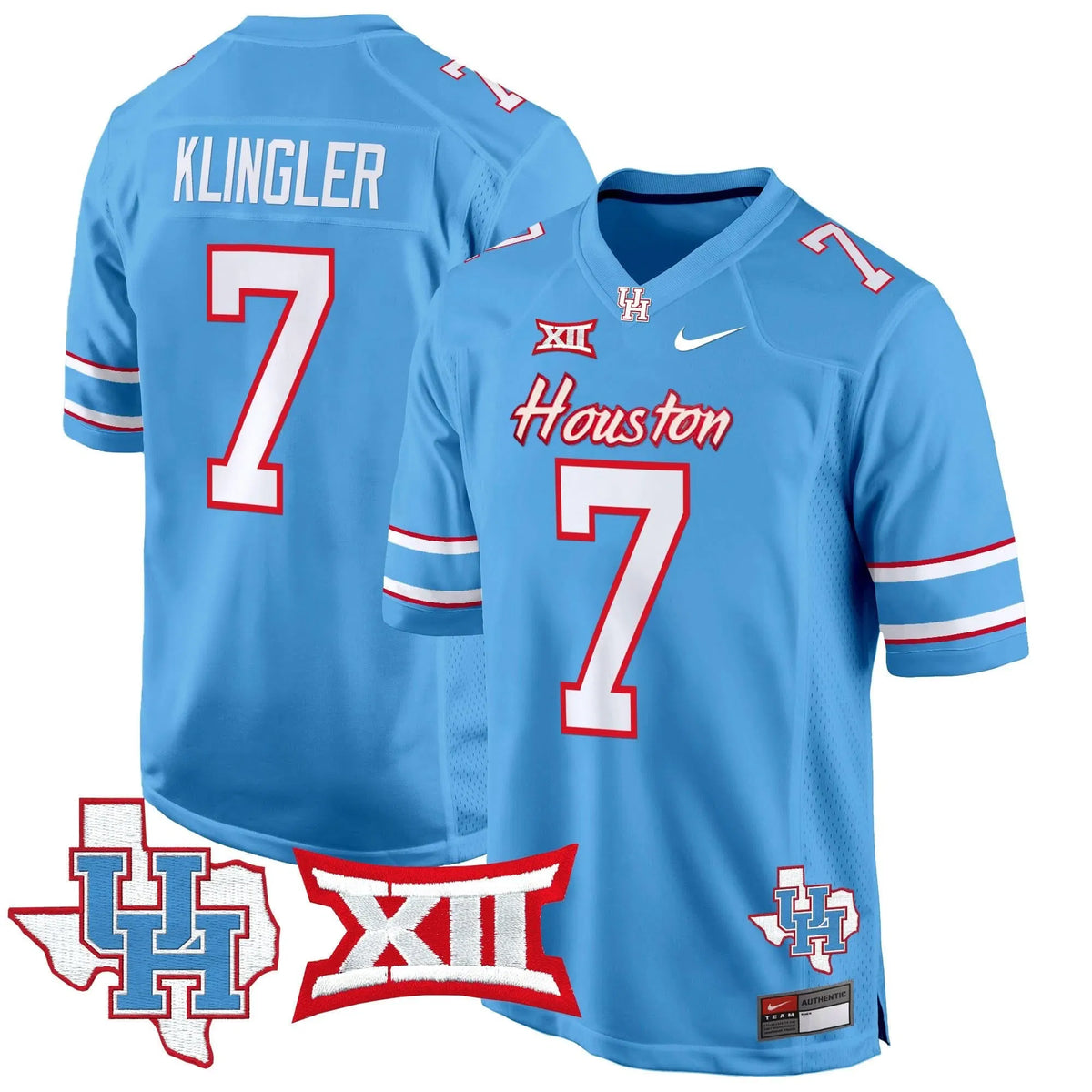 Personalized HOU 2026 Game Jersey - Blue / David Klingler Stitched