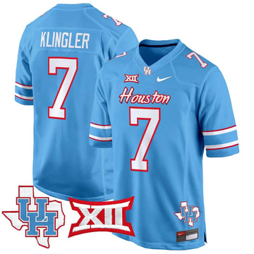 Personalized HOU 2026 Game Jersey - Blue / David Klingler Stitched