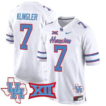 Personalized HOU 2026 Game Jersey - White / David Klingler Stitched
