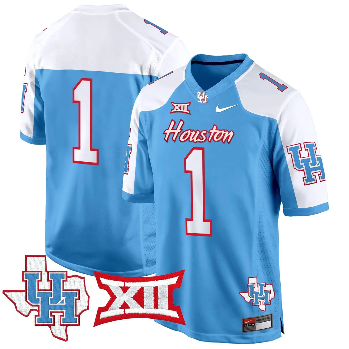 Personalized HOU 2026 Game Jersey - Blue Alternate / #1 Team Stitched