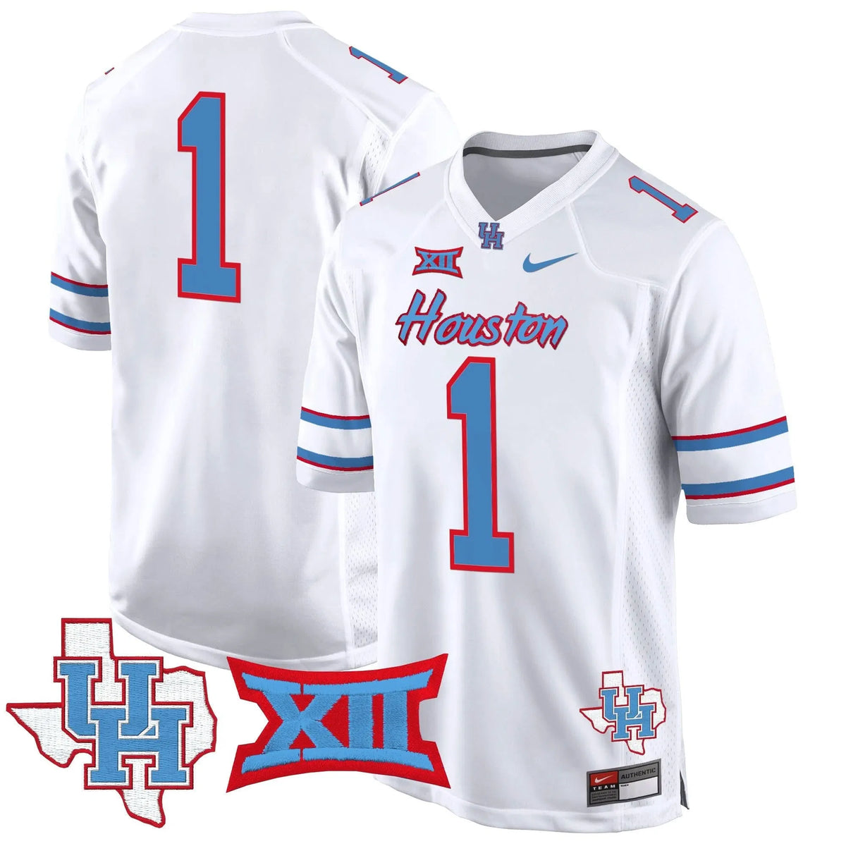 Personalized HOU 2026 Game Jersey - White / #1 Team Stitched