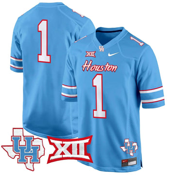 Personalized HOU 2026 Game Jersey - Blue / #1 Team Stitched