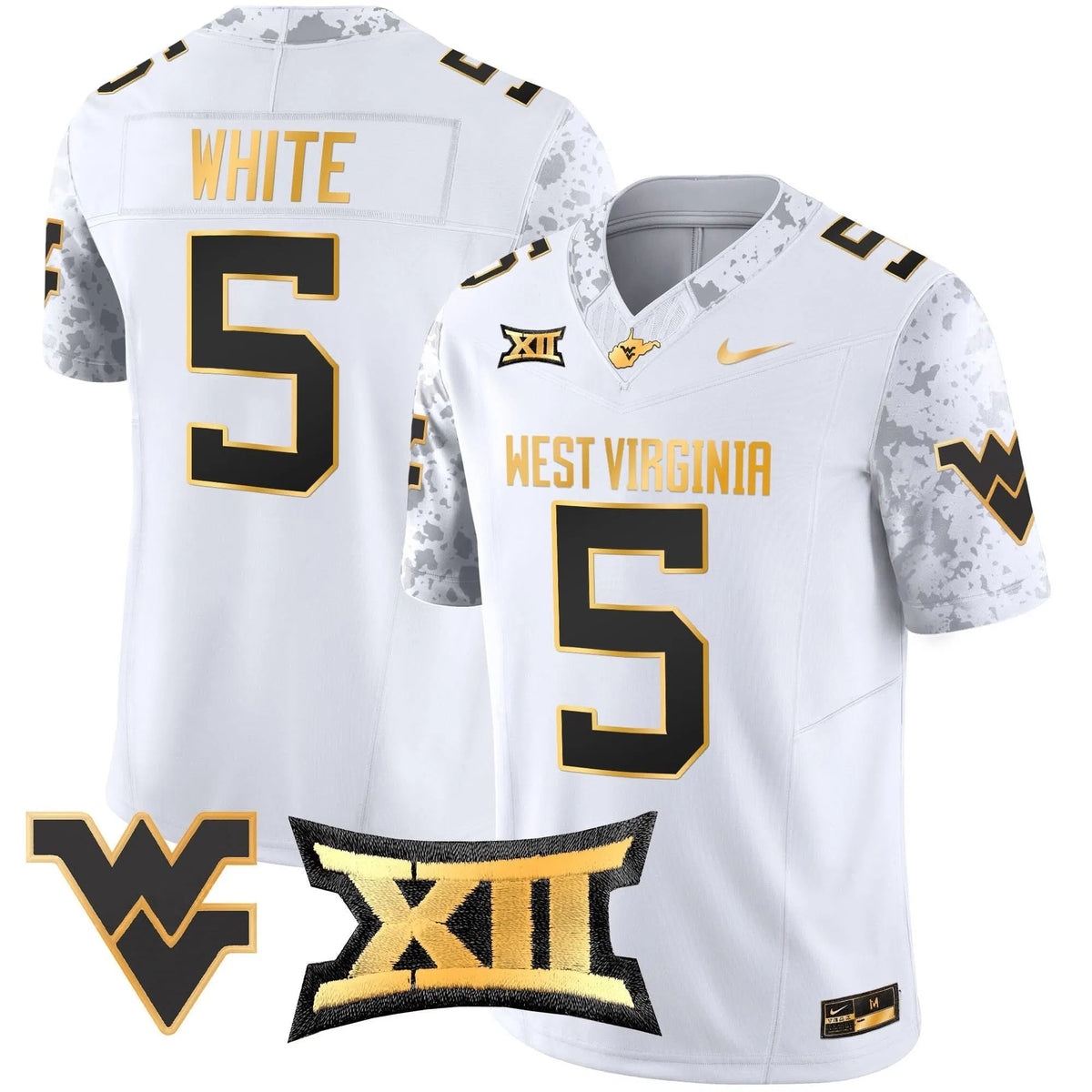 Personalized WVM 2026 Gold Vapor Limited Jersey - White Gold / Pat White Stitched