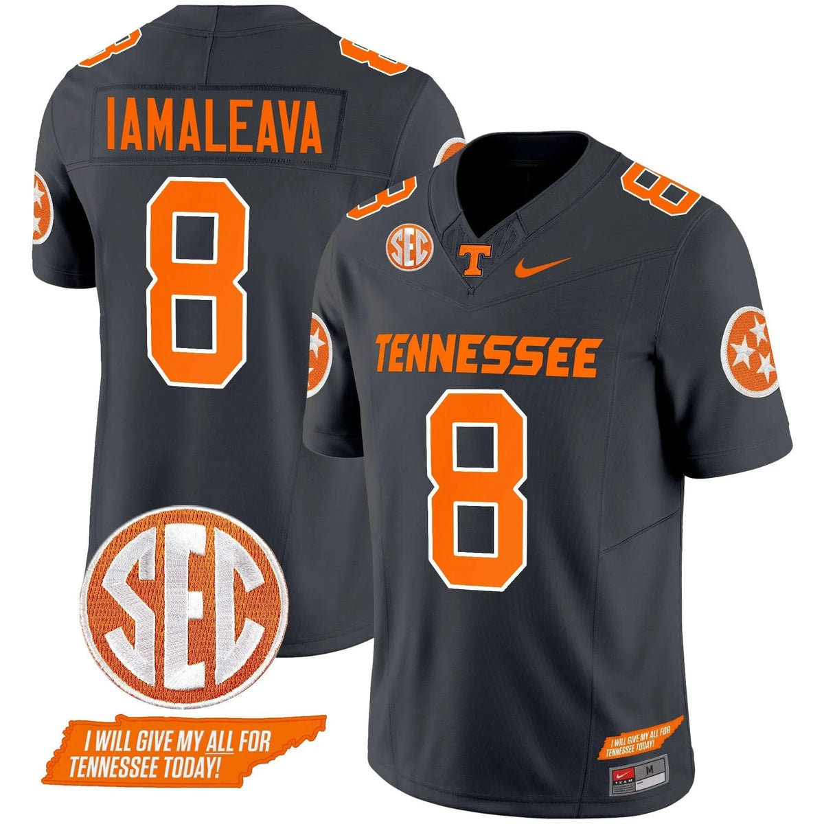 Personalized TV 2026 Vapor Limited Jersey V3 - Smokey Grey / Nico Iamaleava Stitched